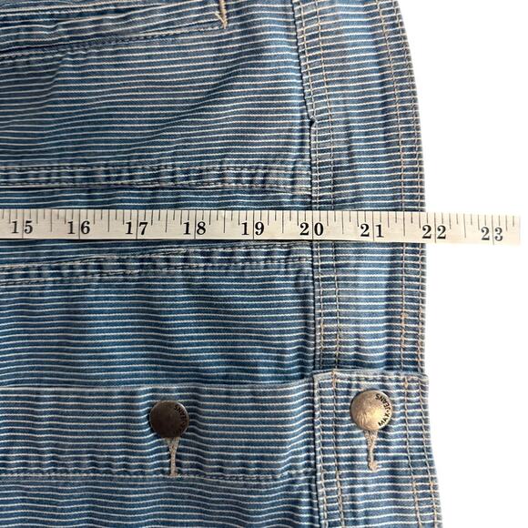 Max Jeans Blue White Striped Denim Trucker Jacket Women’s Medium Casual - Picture 10 of 10